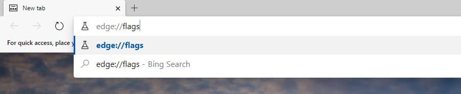 Otevřete 'Edge://flags'
