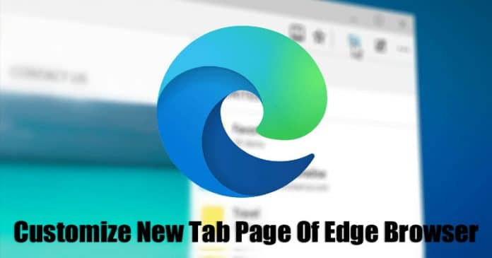 How To Customize the New Tab Page Of Edge Browser