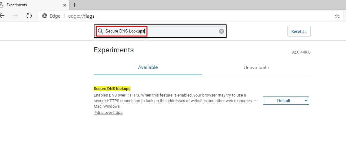 Search for 'Secure DNS Lookups'