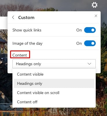 Content Feed Option