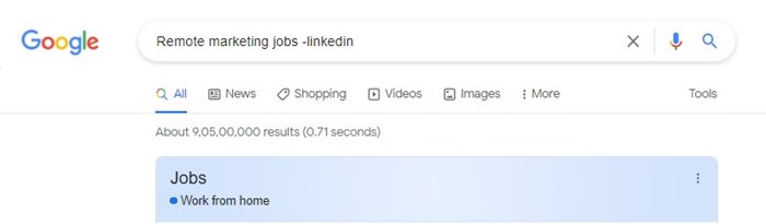 Exclude Words from Search Results