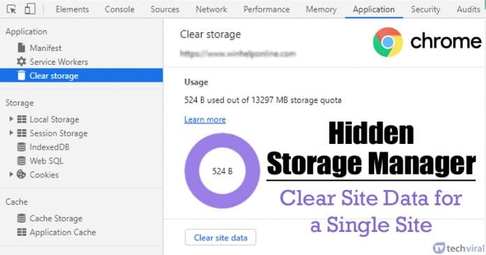 How To Clear Storage & Site Data for a Single Site on Chrome