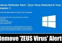 How To Remove 'Windows Detected ZEUS Virus' Alerts