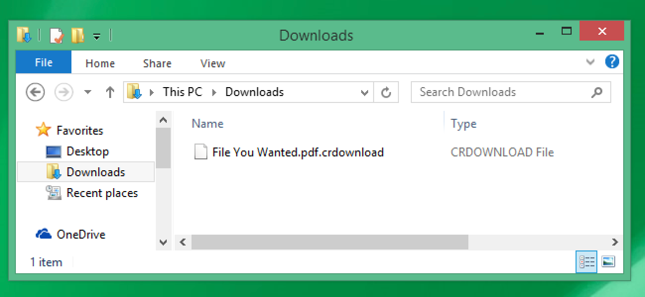 What is the CRDOWNLOAD file?