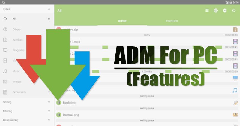 Features of ADM for PC