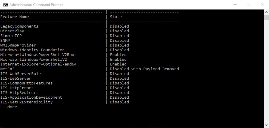 How to Enable Disable Windows Features via Command Prompt - 62