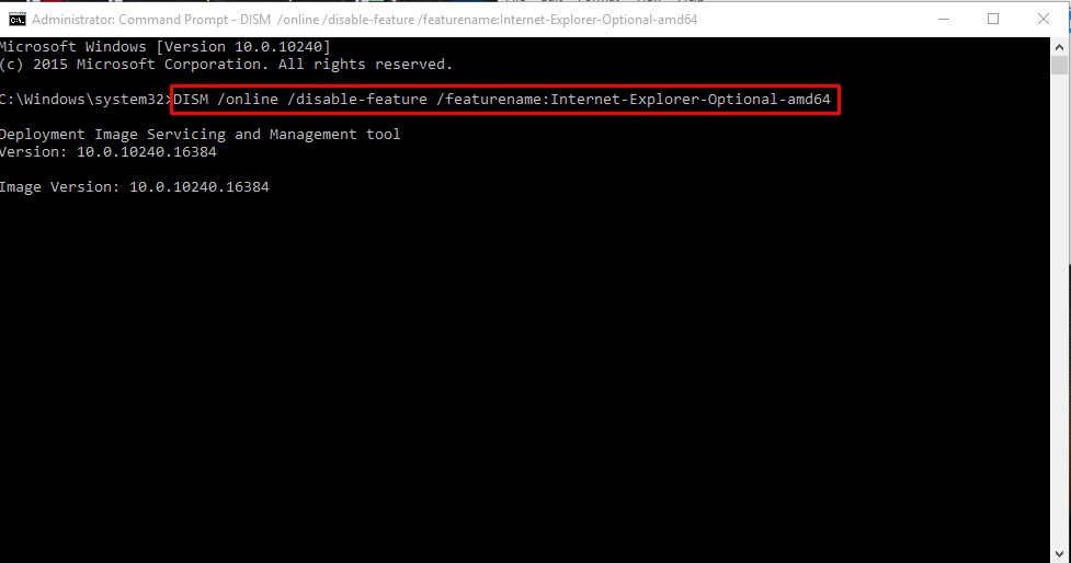 Disable/Enable features via command prompt