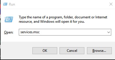Enter 'services.msc'