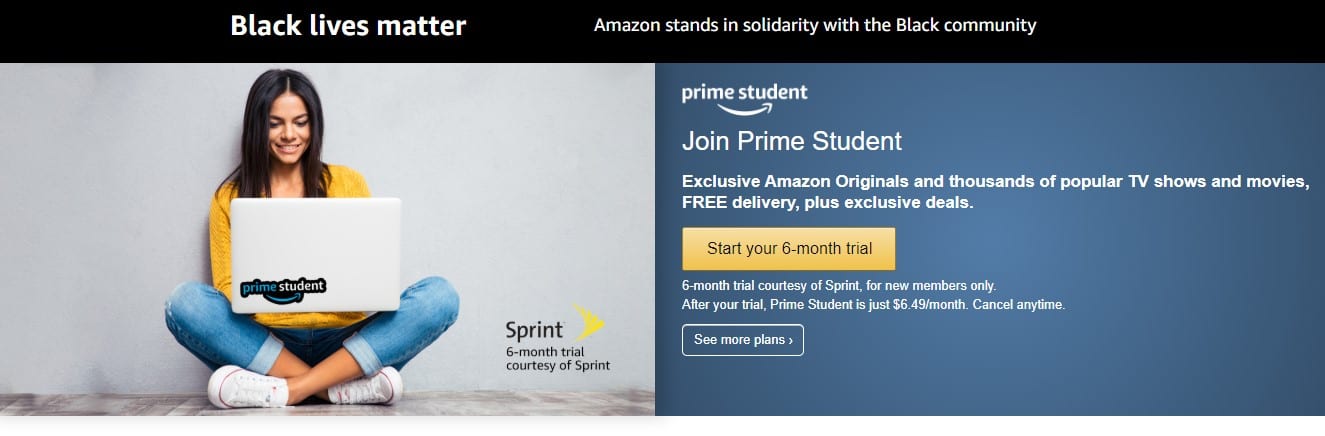 Studentské členství Amazon Prime