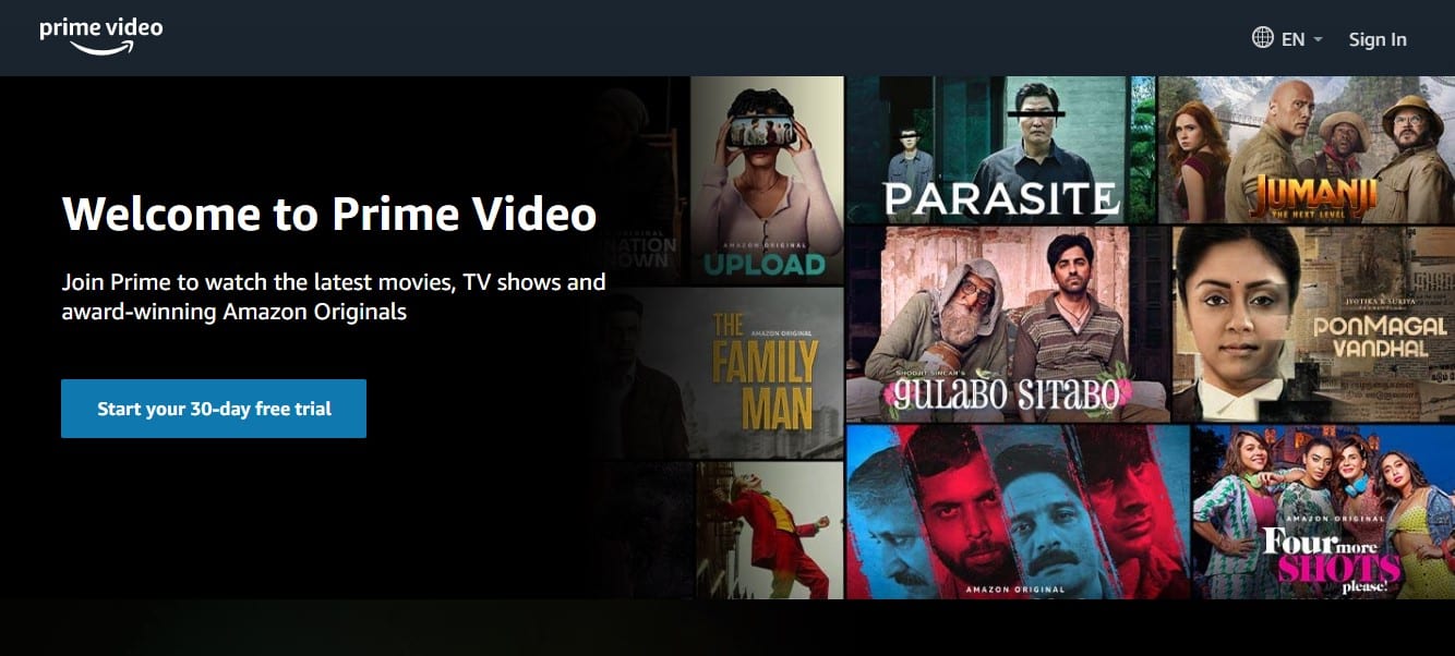 30denní zkušební verze Amazon Prime