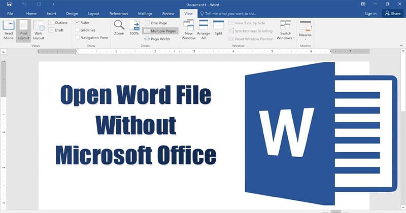 how to open word documents for free windows 10