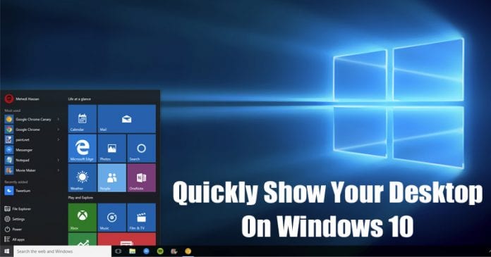 How To Quickly Show Your Desktop on Windows 10 PC