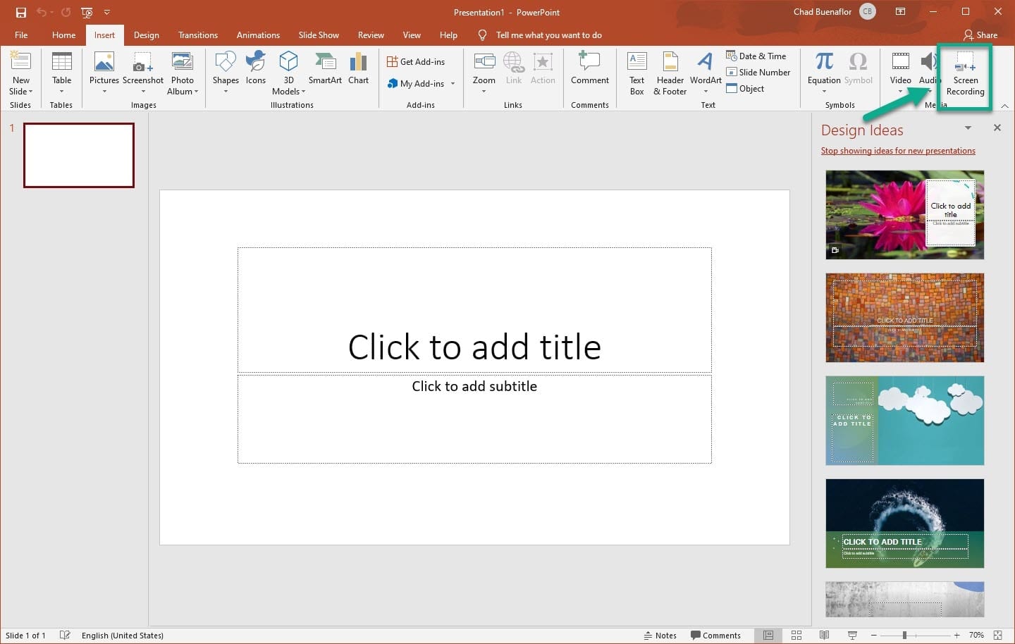 Record Screen Using PowerPoint