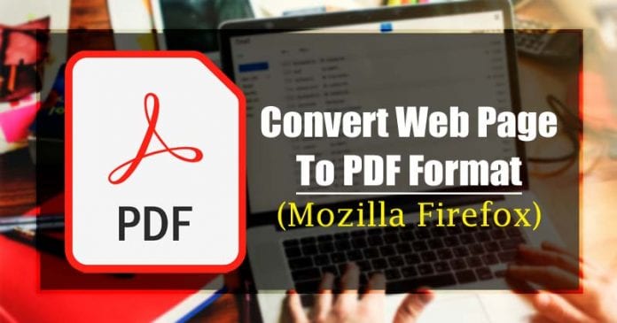 How to Save a Web Page as a PDF in Firefox Browser