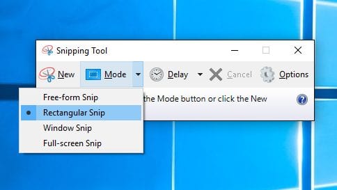 A Windows Snipping Tool segítségével