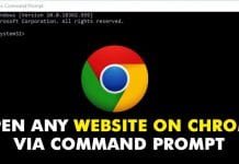 Open any Website on Chrome via Command Prompt