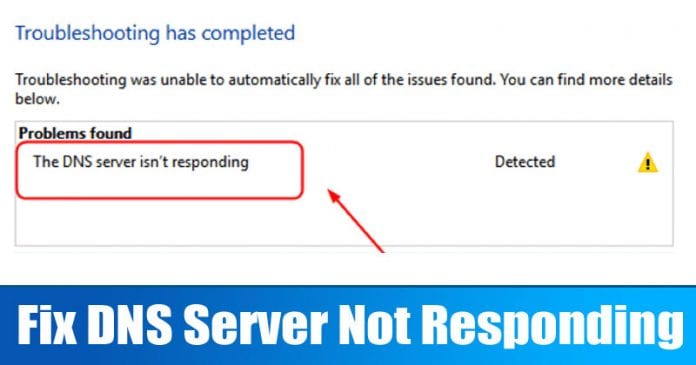 How To Fix DNS Server Not Responding Error Message