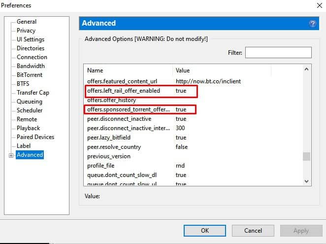 How To Disable Ads From Torrent Client  uTorrent   BitTorrent  - 64