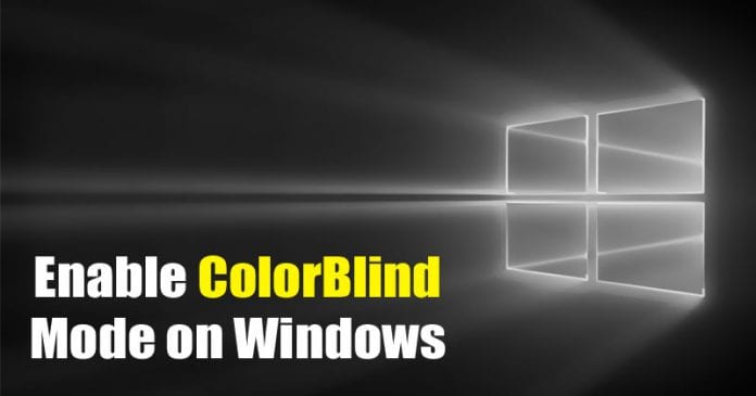 Enable ColorBlind Mode on Windows 10 Computer