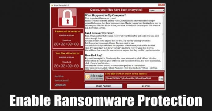 How To Enable Ransomware Protection Feature on Windows 10