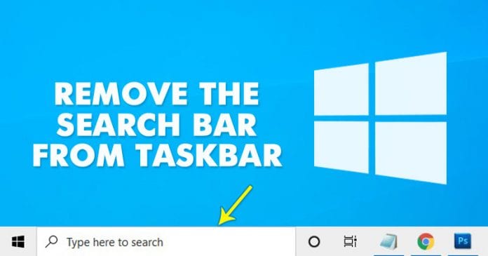 How To Remove the Search Bar From Taskbar on Windows 10