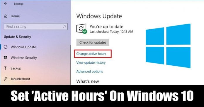 Set 'Active Hours' On Windows 10