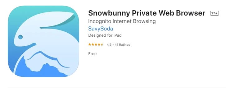 Snowbunny privater Webbrowser