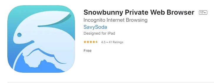 Soukromý webový prohlížeč Snowbunny