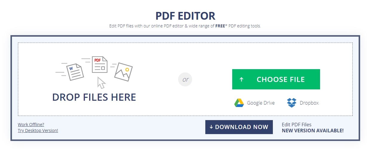 Pdf editor online, free without email