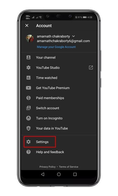 How To Enable  Bedtime Reminder  Feature on YouTube - 2