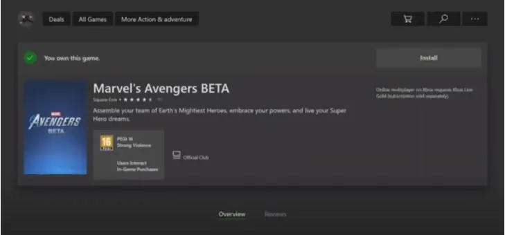 Download and Play Marvel's Avengers on Xbox