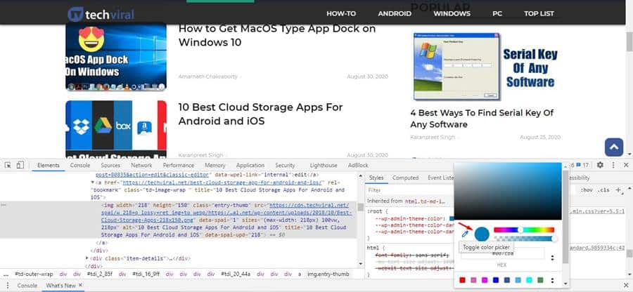How to Use the Hidden Color Picker Tool of Chrome Browser - 51