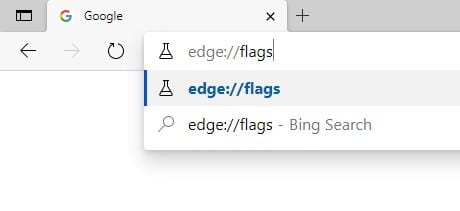 Enter 'edge://flags'