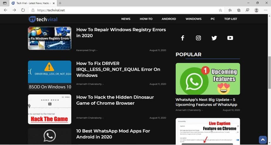 How to Force Dark Mode on Websites in Edge Browser - 83