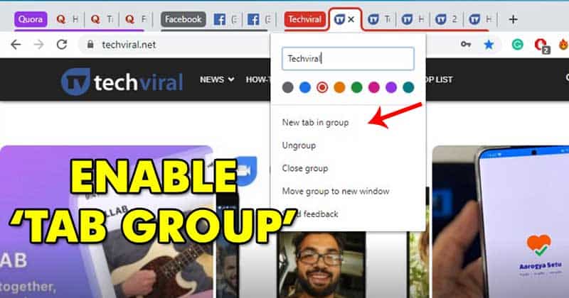 How to Use The New  Tab Group  Feature of Chrome Browser - 88