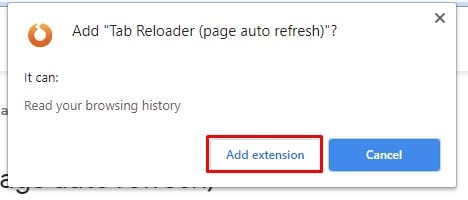 Click on the 'Add extension' button