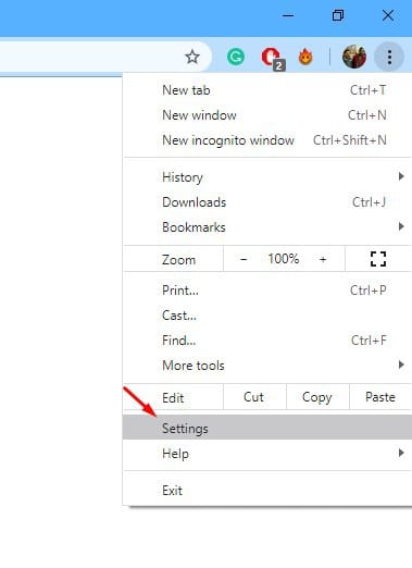 Click on the Hamburger icon and select 'Settings'