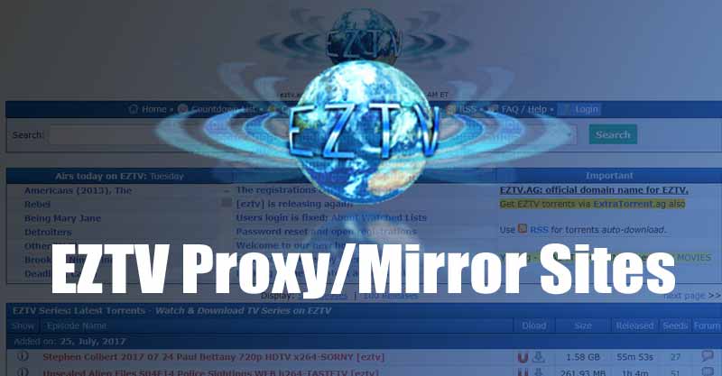 EZTV Proxy Sites List 2021 | Mirror Sites (100% Working)