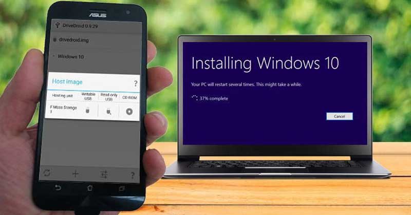 Hur man installerar Windows 10 från en Android-smartphone