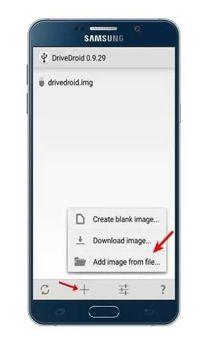 Select 'Add image from file' option