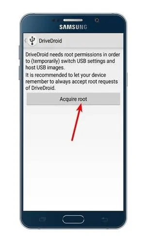 Tap on the 'Acquire root' option