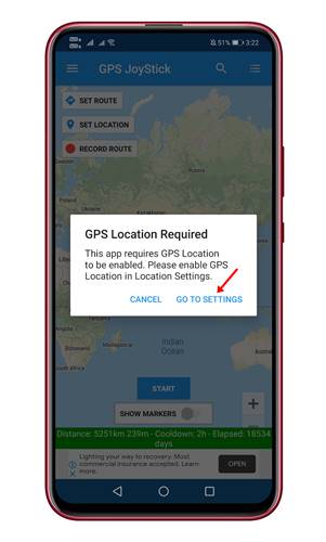 Bật vị trí GPS
