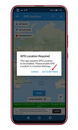 Enable the GPS location