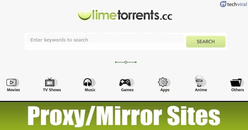 LimeTorrents Proxy Sites List 2021