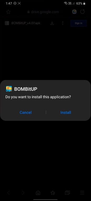 Tap on the 'Install' button