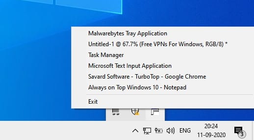 Tất cả Windows đang hoạt động