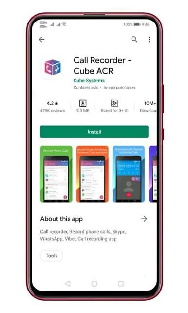 Install Call Recorder - Cube ACR