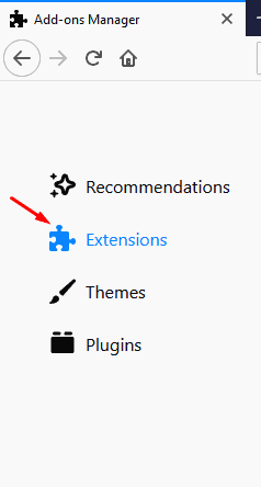 Select 'Extensions'