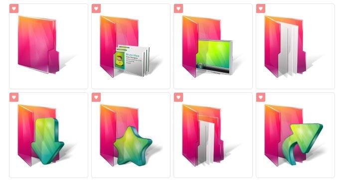 colored folder icons windows 10