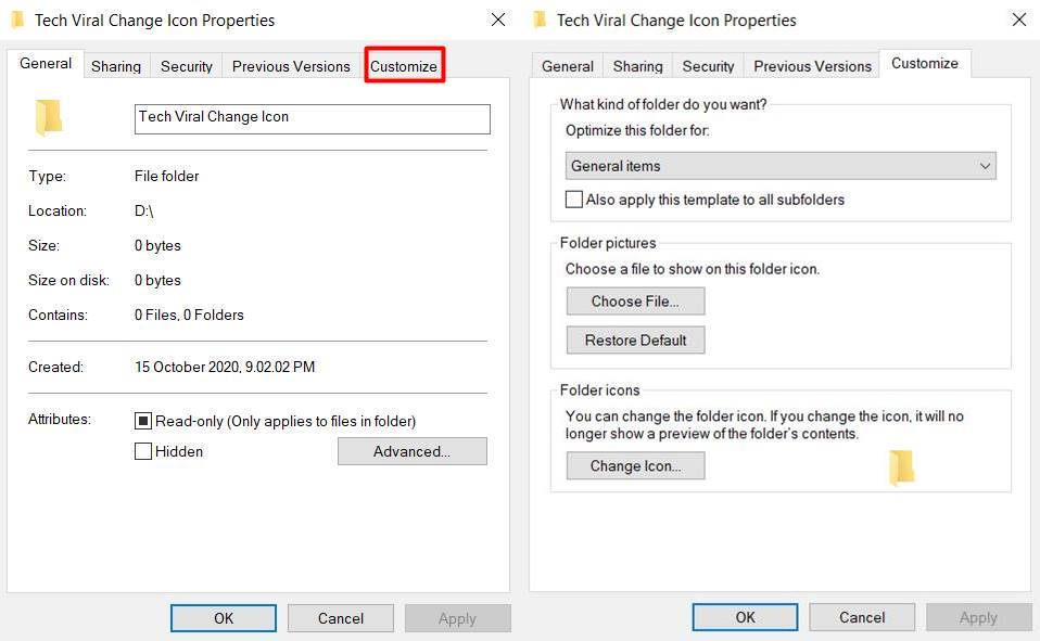 Change Icons in Windows 10